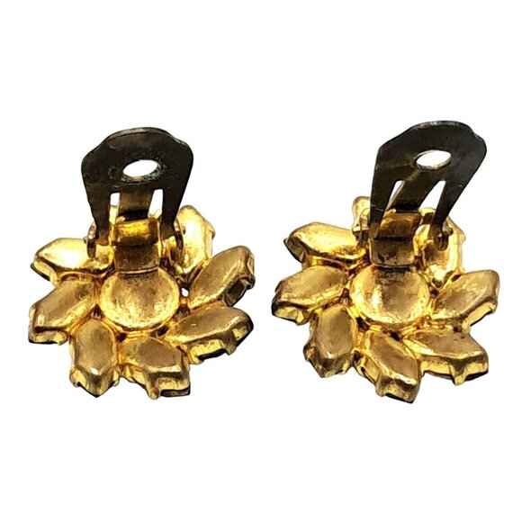 Austria Rhinestone Brooch Earrings Set Two Tone Blue Signed Vintage Costume Jewe - Picture 10 of 14